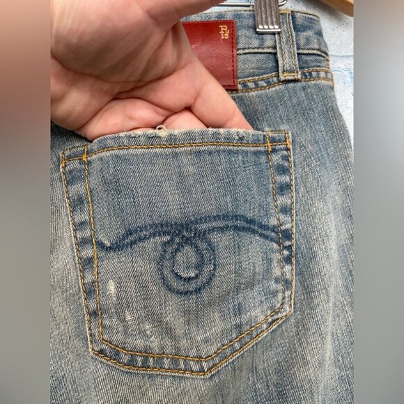 R13 Distressed Washed Paint Splatter jeans size 27 - Picture 10 of 16